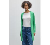 Strickjacke STREET ONE, Damen, Gr. 42, grün (tendril grün), Stoff, 70% Viskose, 30% Nylon, unifarben, normal lang, ohne Ausschnitt, Bündchen, Strickjacken, aus softer Viskose (41528330-42) tendril grü