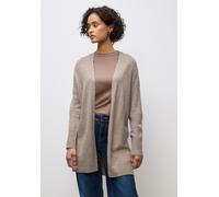 Strickjacke STREET ONE, Damen, Gr. 42, mocha dream meliert, Stoff, 30% Polyester, 27% Polyacryl, 23% Polyamid, 20% Viskose, unifarben, normal lang, ohne Ausschnitt, Rippbündchen, Strickjacken Strickja