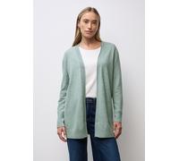 Strickjacke STREET ONE, Damen, Gr. 42, nile blau meliert, Stoff, 30% Polyester, 27% Polyacryl, 23% Polyamid, 20% Viskose, unifarben, normal hüftbedeckend, ohne Ausschnitt, normaler Saum, Strickjacken 