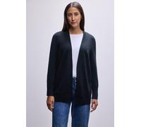 Strickjacke STREET ONE, Damen, Gr. 42, tiefblau, Stoff, 30% Polyester, 27% Polyacryl, 23% Polyamid, 20% Viskose, unifarben, normal hüftbedeckend, ohne Ausschnitt, normaler Saum, Strickjacken Strickjac