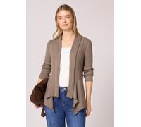 Strickjacke STREET ONE, Damen, Gr. 44, light terra mocha, Web, 82% Baumwolle, 18% Nylon, Strukturmuster, comfort fit normal, ohne Ausschnitt, normaler Saum, Strickjacken Strickjacke, Feinstrick (60523