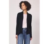 Strickjacke STREET ONE, Damen, Gr. 46, shadowed navy, Web, 82% Baumwolle, 18% Nylon, Strukturmuster, comfort fit normal, ohne Ausschnitt, normaler Saum, Strickjacken Strickjacke, Feinstrick (40184022-