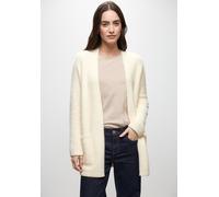 Strickjacke STREET ONE, Damen, Gr. 46, soft beige, Stoff, 78% Polyamid, 12% Polyacryl, 10% Baumwolle, unifarben, normal lang, ohne Ausschnitt, Rollsaum, Strickjacken, mit aufgenähten Taschen (49750050
