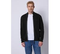 Strickjacke STREET ONE MEN, Herren, Gr. L (42), schwarz, Web, 100% Baumwolle, unifarben, normal normal, hoch geschlossener Ausschnitt, Rippbündchen, Strickjacken Strickjacke, mit Zipper (78409829-L) s