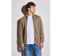 Strickjacke STREET ONE MEN, Herren, Gr. L42, braun (dull braun), Web, 100% Baumwolle, unifarben, normal normal, hoch geschlossener Ausschnitt, Rippbündchen, Strickjacken Strickjacke, aus reiner Baumwo