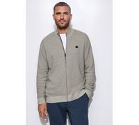 Strickjacke STREET ONE MEN, Herren, Gr. M (40), beige (bright beige melange), Web, 100% Baumwolle, unifarben, normal normal, hoch geschlossener Ausschnitt, Rippbündchen, Strickjacken Strickjacke, aus