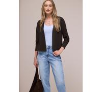 Strickjacke STREET ONE "Style Nette", Damen, Gr. 34, braun (espresso braun), Jersey, Obermaterial: 60% Viskose, 40% Polyester, normal hüftbedeckend, V-Ausschnitt, abgerundeter Saum, Strickjacken Stric