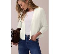 Strickjacke STREET ONE "Style Nette", Damen, Gr. 42, sanftes weiß, Jersey, Obermaterial: 60% Viskose, 40% Polyester, normal hüftbedeckend, V-Ausschnitt, abgerundeter Saum, Strickjacken Strickjacke, in