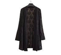 Strickjacke Strickjacken, Damen-Bolero Mit Blumenspitze Langer Wasserfall-Cardigan Sommer-Shrug Damen-Langarm-Bolero Mit Ausgehöhltem Blumenblusen-Oberteil Leichte Jacke A-Linie Überzug Für Kleid