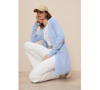 Strickjacke TAMARIS, Damen, Gr. 32/34, blau (hellblau), Strick, Obermaterial: 50% Baumwolle, 50% Polyacryl, unifarben, Basic, figurumspielend Po-bedeckend, V-Ausschnitt, Strickjacken Strickjacke, aus
