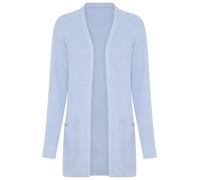 Strickjacke TAMARIS, Damen, Gr. 36/38, hellblau, Strick, Obermaterial: 50% Baumwolle, 50% Polyacryl, unifarben, Basic, figurumspielend lang, V-Ausschnitt, Strickjacken Strickjacke, mit Taschen und mod