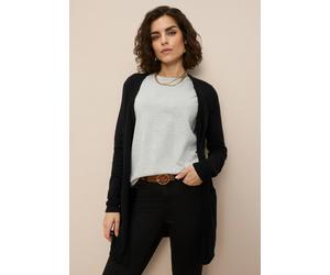 Strickjacke TAMARIS, Damen, Gr. 36/38, schwarz, Strick, Obermaterial: 50% Viskose, 28% Polyester, 22% Polyamid, Basic, gerade ca. Mitte Oberschenkel, V-Ausschnitt, Strickjacken Strickjacke, mit Tasche