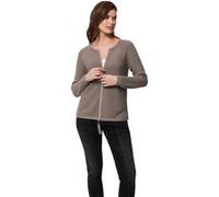 Strickjacke HEINE, Damen, Gr. 44, grau (taupe), 100% Baumwolle, unifarben, Strickjacken Strickjacke (59501068-44) taupe