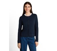 Strickjacke TOM TAILOR, Damen, Gr. L, sky captain blau, Strick, Obermaterial: 55% Baumwolle, 40% Viskose, 5% Elasthan, unifarben, regular fit hüftbedeckend, Rundhals, Bündchen, Strickjacken Strickjack