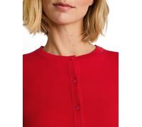Strickjacke TOM TAILOR, Damen, Gr. L, soft scarlet rot, Strick, Obermaterial: 55% Baumwolle, 40% Viskose, 5% Elasthan, unifarben, regular fit hüftbedeckend, Rundhals, Bündchen, Strickjacken Strickjack