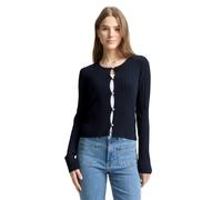 Strickjacke TOM TAILOR DENIM, Damen, Gr. M, sky captain blau, Strick, Obermaterial: 65% Viskose, 35% Polyamid, unifarben, regular fit normal, Rundhals, gewellter Abschluss, Strickjacken Strickjacke, m