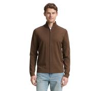 Strickjacke TOM TAILOR, Herren, Gr. XXXL, grau (schwarz taupe melange), Strick, Obermaterial: 100% Baumwolle, meliert, casual, regular fit taillenbedeckt, ohne Ausschnitt, Langarm Rippbündchen, Strick