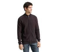 Strickjacke TOM TAILOR, Herren, Gr. XXL, navy mid braun dot stripe, Strick, Obermaterial: 100% Baumwolle, gestreift, regular fit normal, ohne Ausschnitt, Rippbündchen, Strickjacken Strickjacke, mit St