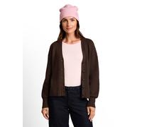 Strickjacke TOM TAILOR "Oversized", Damen, Gr. M, java schwarz braun melange, Strick, Obermaterial: 52% Viskose, 27% Polyester, 21% Polyamid, unifarben, bequem hüftbedeckend, V-Ausschnitt, Bündchen, S