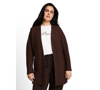 Strickjacke TOM TAILOR PLUS, Damen, Gr. 52, java schwarz braun, Strick, Obermaterial: 100% Baumwolle, unifarben, lässig geschnitten ca. Mitte Oberschenkel, Rundhals, abgesteppte Kante, Strickjacken St