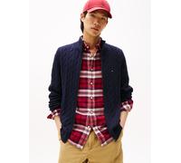 Strickjacke TOMMY HILFIGER "CLASSIC COTTON CABLE ZIP THROUGH", Herren, Gr. 3XL, blau (desert sky), Strick, Obermaterial: 100% Baumwolle, Rippstrickbündchen, Strickjacken Strickjacke, mit Rippstrickste