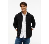 Strickjacke TOMMY HILFIGER "ESSENTIAL COTTON", Herren, Gr. S, schwarz, Strick, Obermaterial: 100% Baumwolle, relaxed fit normal, Rippstrickbündchen, Strickjacken Strickjacke, Relaxed Fit Strick-Oversh