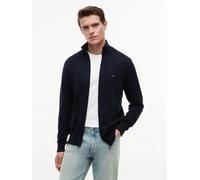 Tommy Hilfiger Herren Pullover mit Reißverschluss Essential Cotton Zip Thru Stehkragen, Blau (Desert Sky), S