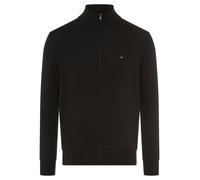 Strickjacke TOMMY HILFIGER "ESSENTIAL COTTON ZIP THRU", Herren, Gr. XL, schwarz, Strick, Obermaterial: 100% Baumwolle, regular fit hüftlang, Rippstrickbündchen, Strickjacken, mit Logostickerei (491844