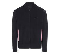 Strickjacke TOMMY HILFIGER "RWB TEXTURED ZIP THROUGH BOMBER", Herren, Gr. L, desert sky, Strick, Obermaterial: 100% Baumwolle, normal, Rippbündchen, Strickjacken Strickjacke (42143356-L)