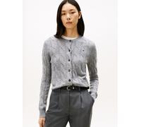 Tommy Hilfiger Damen Strickjacke aus Wolle Regular Fit, grau, Gr. XL