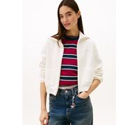 Tommy Jeans Slim Fit Strickjacke mit aufgesetzten Taschen in Offwhite Melange, Größe M