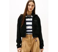 Strickjacke TOMMY JEANS "TJW COZY SCRIPT CARDIGAN", Damen, Gr. XL (42), schwarz, Strick, Obermaterial: 90% Polyester, 9% Polyamid, 1% Elasthan, unifarben, regular fit, Bündchen, Strickjacken Strickjac