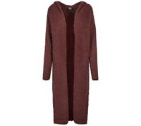 Strickjacke URBAN CLASSICS "Urban Classics Damen Ladies Hooded Feather Cardigan", Damen, Gr. XS, cherry, 51% Polyamid, 49% Polyacryl, unifarben, normal, ohne Ausschnitt, Strickjacken Strickjacke (3229