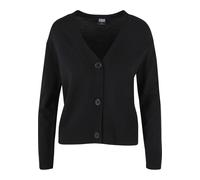 Strickjacke URBAN CLASSICS "Urban Classics Damen Ladies Knitted Cardigan", Herren, Gr. L, schwarz, 70% Viskose, 30% Polyamid, unifarben, normal, V-Ausschnitt, Strickjacken Strickjacke (55292432-L) sch