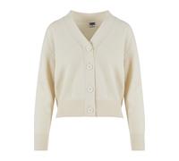 Strickjacke URBAN CLASSICS "Urban Classics Damen Ladies Rib Cardigan", Damen, Gr. 5XL, sandweiß, 50% Baumwolle, 50% Polyacryl, unifarben, normal, V-Ausschnitt, Strickjacken Strickjacke (10135759-5XL) 