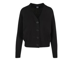 Strickjacke URBAN CLASSICS "Urban Classics Damen Ladies Rib Cardigan", Damen, Gr. XXL, schwarz, 50% Baumwolle, 50% Polyacryl, unifarben, normal, V-Ausschnitt, Strickjacken Strickjacke (82946866-XXL) s