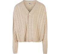 Strickjacke URBAN CLASSICS "Urban Classics Herren Boxy Cardigan", Herren, Gr. 4XL, softseagrass, 100% Polyacryl, unifarben, oversize, V-Ausschnitt, Strickjacken Strickjacke (64072255-4XL) softseagrass