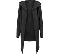 Strickjacke URBAN CLASSICS "Urban Classics Herren Long Hooded Open Edge Cardigan", Herren, Gr. 3XL, charcoal, 100% Baumwolle, unifarben, loose fit, ohne Ausschnitt, Strickjacken Strickjacke (52523721-