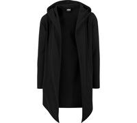 Strickjacke URBAN CLASSICS "Urban Classics Herren Long Hooded Open Edge Cardigan", Herren, Gr. L, schwarz, 100% Baumwolle, unifarben, loose fit, ohne Ausschnitt, Strickjacken Strickjacke (35494822-L)