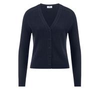 Strickjacke V-Ausschnitt aus Seide und Kaschmi Peter Hahn blau 46
