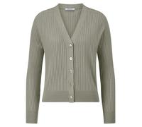 Strickjacke V-Ausschnitt aus Seide und Kaschmi Peter Hahn grün 44