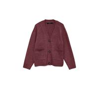 VERO MODA - VMBOOM LS V-NECK BUTTON CARDIGAN GA NOOS Windsor Wine - Gr. - XL