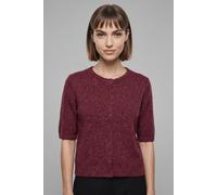 Strickjacke VERO MODA "VMDOFFY 2/4 O-NECK BUTTON CARDIGAN NOOS", Damen, Gr. XS, windsor wine detail:with schwarz melange, Strick, Obermaterial: 94% Polyester, 3% Elasthan, 3% Nylon, meliert, regular f