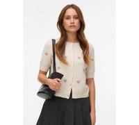 Vero Moda Strickjacke Doffy Intarsia 2/4-Arm O-Ausschnitt