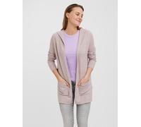 Strickjacke VERO MODA "VMDOFFY LS OPEN HOOD CARDIGAN GA NOOS", Damen, Gr. XL, rosa (woodrose melange), Strick, Obermaterial: 94% Polyester, 3% Elasthan, 3% Nylon, meliert, regular fit Po-bedeckend, Ru