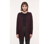 Strickjacke VERO MODA "VMDOFFY LS OPEN HOOD CARDIGAN GA NOOS", Damen, Gr. XS, braun (windsor wine detail:with schwarz melange), Strick, Obermaterial: 94% Polyester, 3% Elasthan, 3% Nylon, meliert, reg