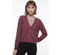 Strickjacke VERO MODA "VMDOFFY LS V-NECK CARDIGAN NOOS", Damen, Gr. XS, rot (windsor wine detail:schwarz melange), Strick, Obermaterial: 94% Polyester, 3% Elasthan, 3% Nylon, meliert, regular fit norm