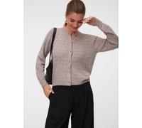 Strickjacke VERO MODA "VMDOFFY STITCH LS O-NECK CARDIGAN NOOS", Damen, Gr. XS, beige (moon rock detail:melange), Strick, Obermaterial: 94% Polyester, 3% Elasthan, 3% Nylon, meliert, regular fit normal