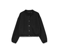 Strickjacke VERO MODA "VMJANNI LS BOMBER JRS GA", Damen, Gr. S (36), schwarz, Strick, Obermaterial: 98% Polyester, 2% Elasthan, unifarben, regular fit, Rundhals, Bündchen, Strickjacken Strickjacke (81