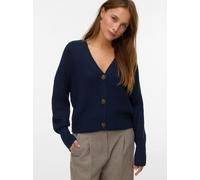 Strickjacke VERO MODA "VMLEA LS V-NECK CUFF CARDIGAN NOOS", Damen, Gr. M, navy blazer, Strick, Obermaterial: 100% Polyacryl, unifarben, regular fit normal, V-Ausschnitt, Rippbündchen, Strickjacken Str